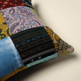Multicolor Handcrafted Cotton Patchwork Cushion Cover