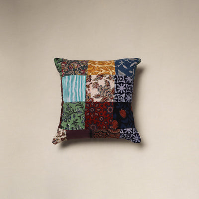 Handcrafted cotton patchwork cushion cover 77