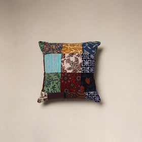 Handcrafted cotton patchwork cushion cover 77