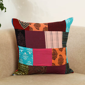  Multicolor Handcrafted Cotton Patchwork Cushion Cover
