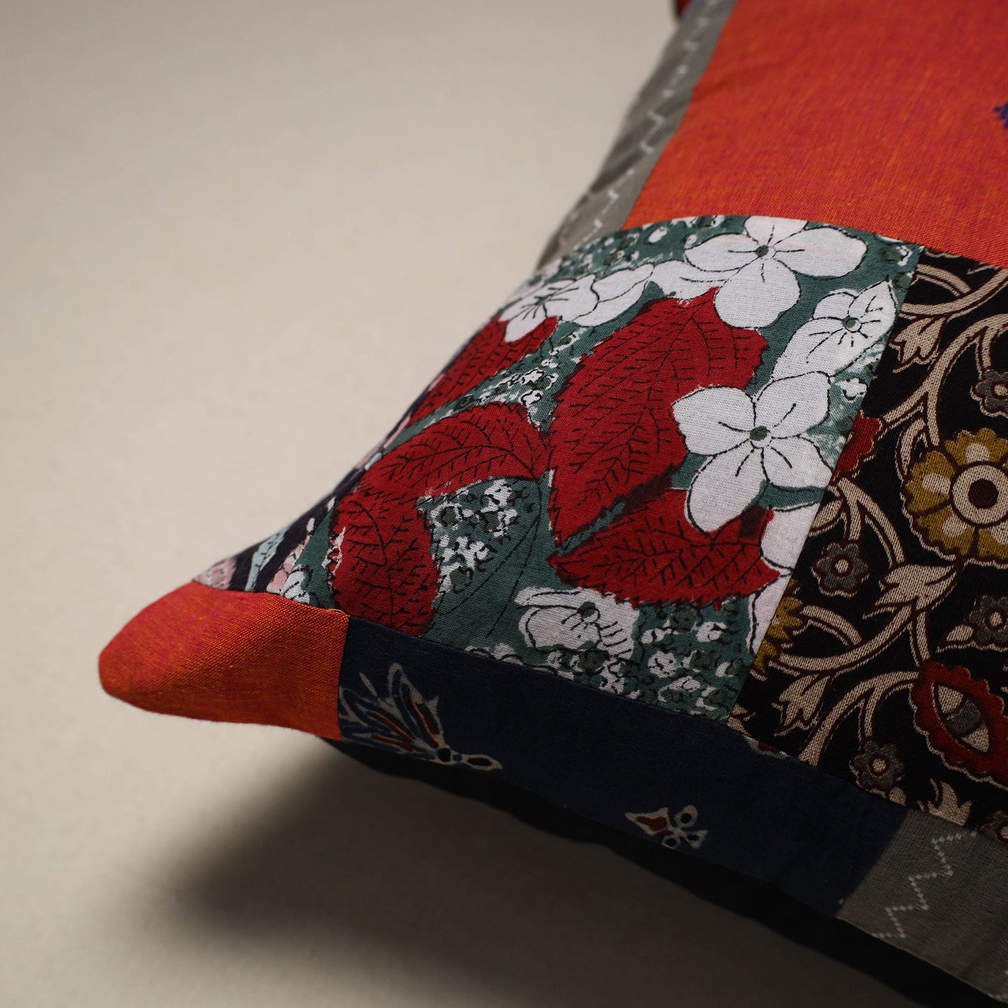 Handcrafted cotton patchwork cushion cover 79