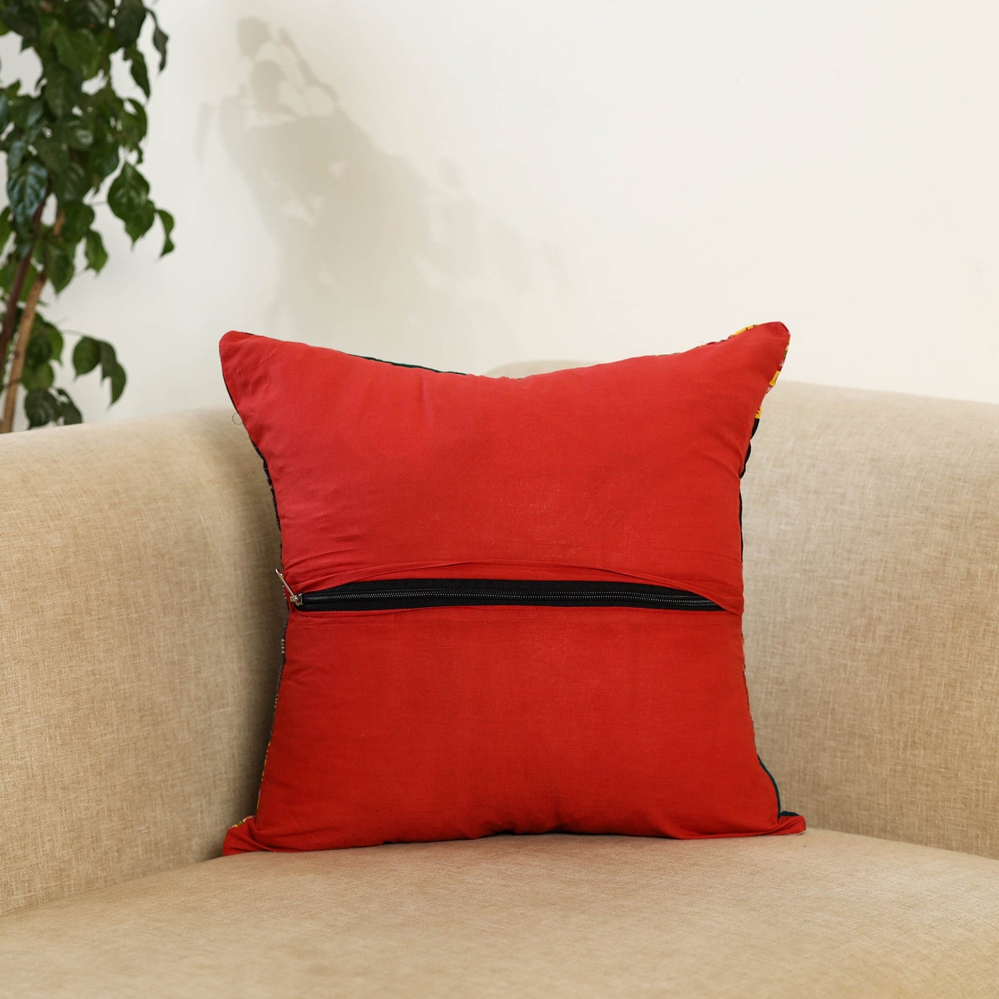 Multicolor - handcrafted cotton patchwork cushion cover 79