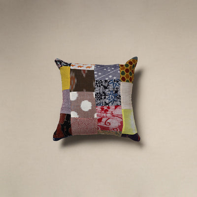 Multicolor - handcrafted cotton patchwork cushion cover 79