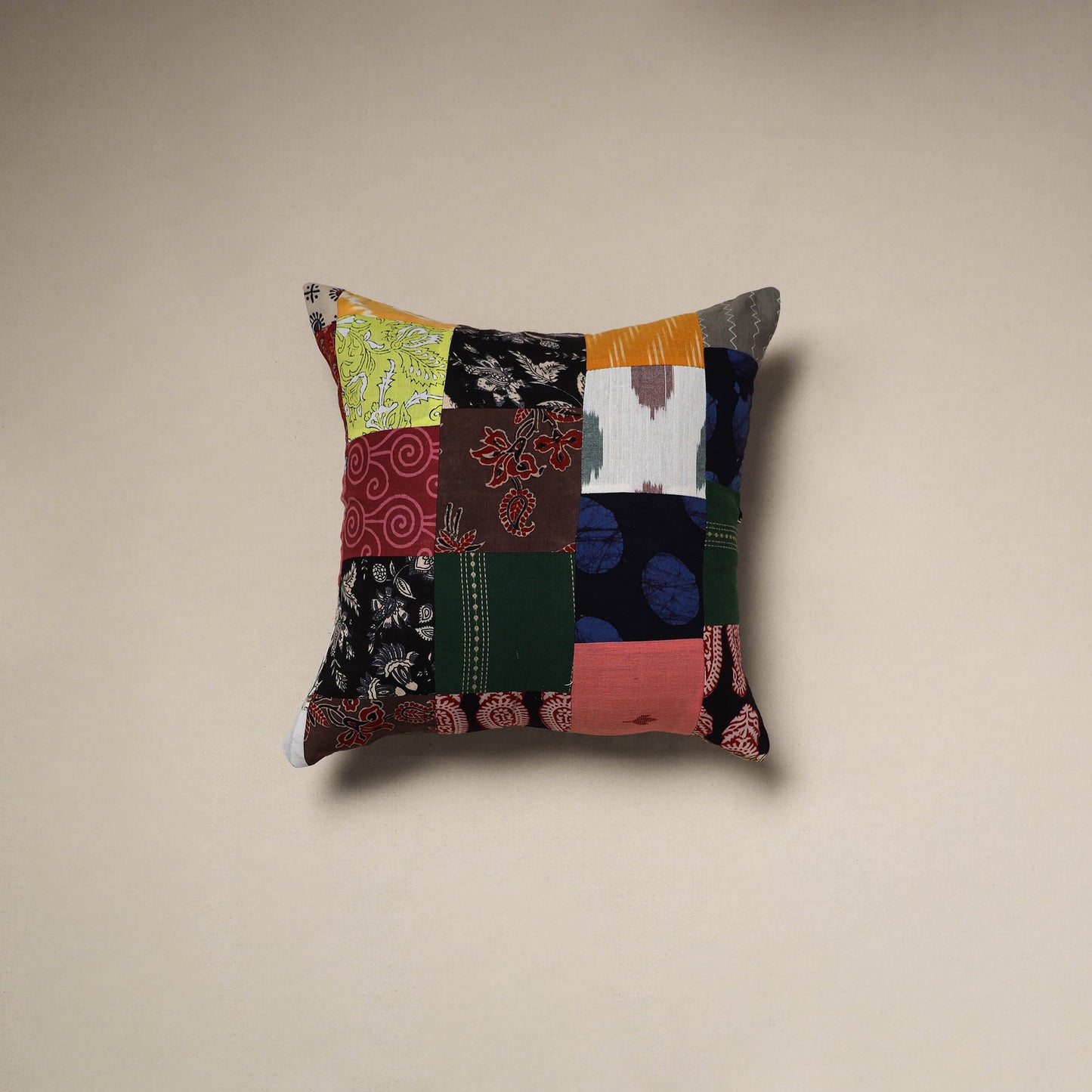 Handcrafted cotton patchwork cushion cover 80