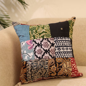 Buy Multicolor Handcrafted Cotton Patchwork Cushion Cover