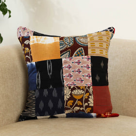  Multicolor Handcrafted Cotton Patchwork Cushion Cover