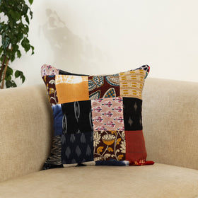  Multicolor Handcrafted Cotton Patchwork Cushion Cover