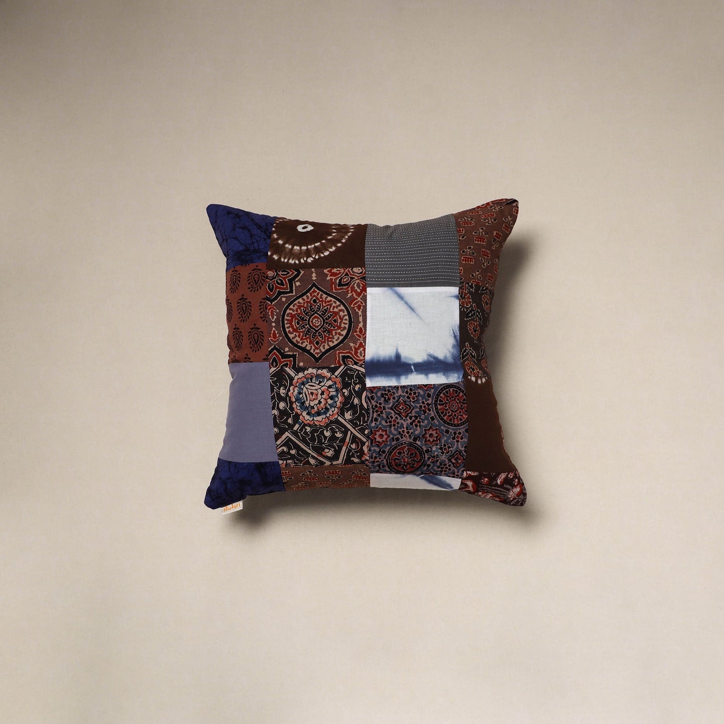 Handcrafted cotton patchwork cushion cover 81