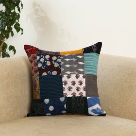  Multicolor Handcrafted Cotton Patchwork Cushion Cover