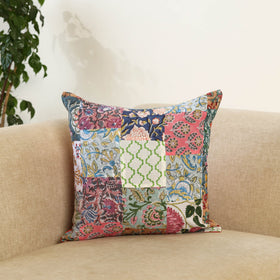Multicolor - handcrafted cotton patchwork cushion cover 83