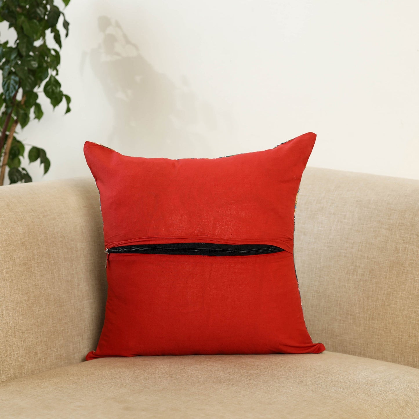 Multicolor - handcrafted cotton patchwork cushion cover 83