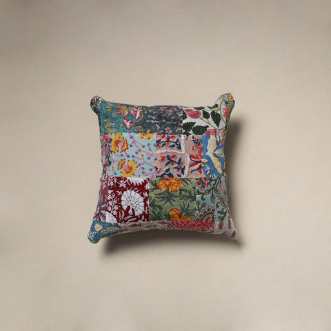 Multicolor - handcrafted cotton patchwork cushion cover 84