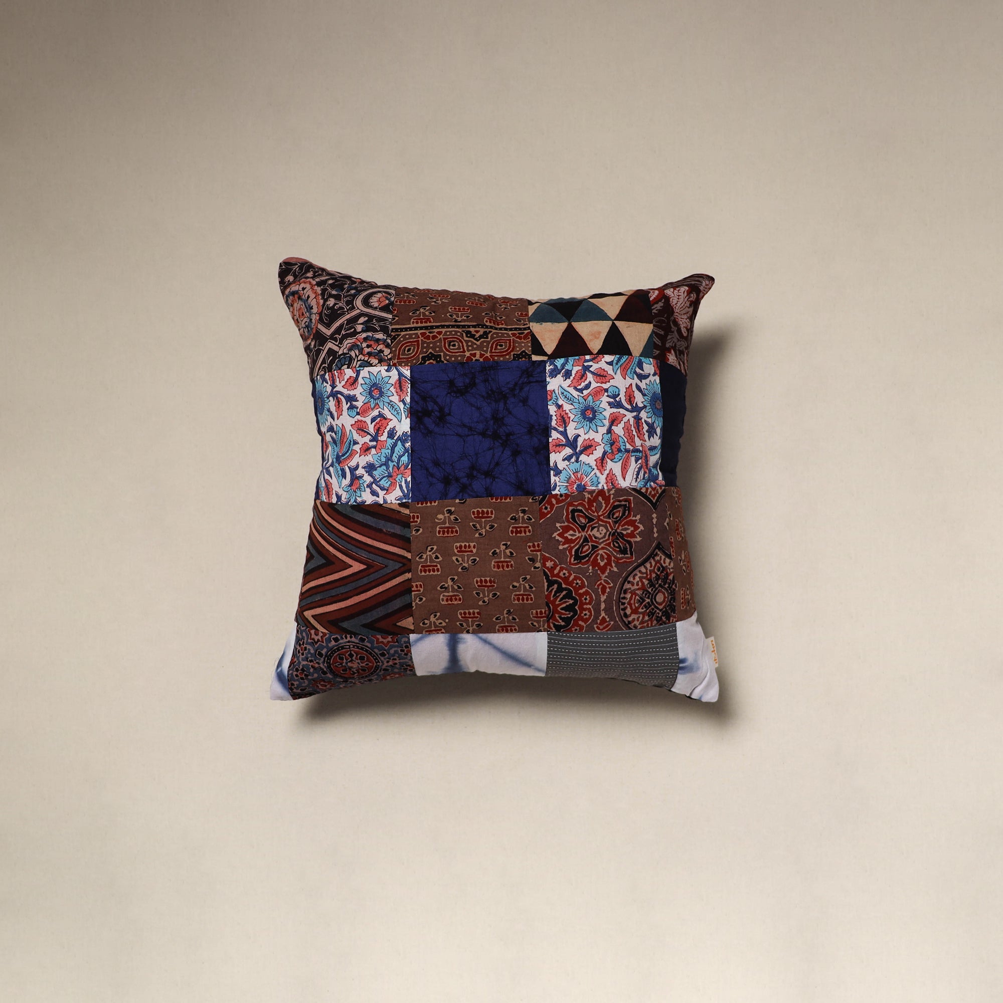 Handcrafted cotton patchwork cushion cover 85