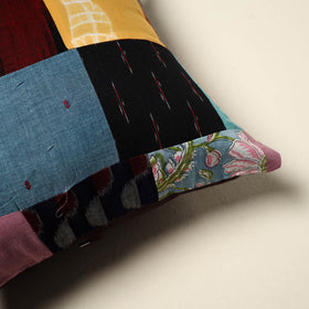 Multicolor Handcrafted Cotton Patchwork Cushion Cover