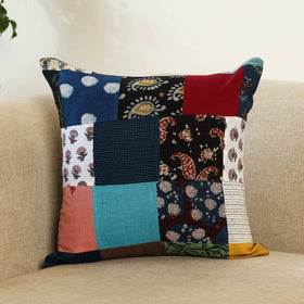  Multicolor Handcrafted Cotton Patchwork Cushion Cover