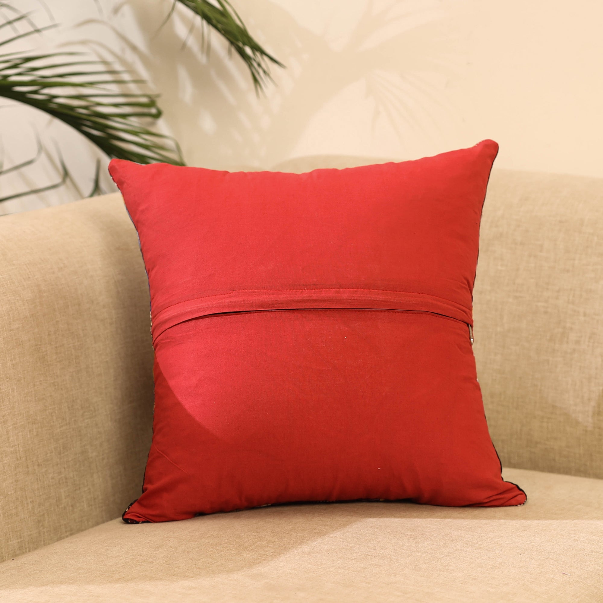 Buy Multicolor Handcrafted Cotton Patchwork Cushion Cover