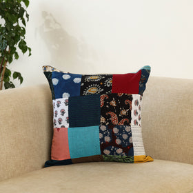  Multicolor Handcrafted Cotton Patchwork Cushion Cover