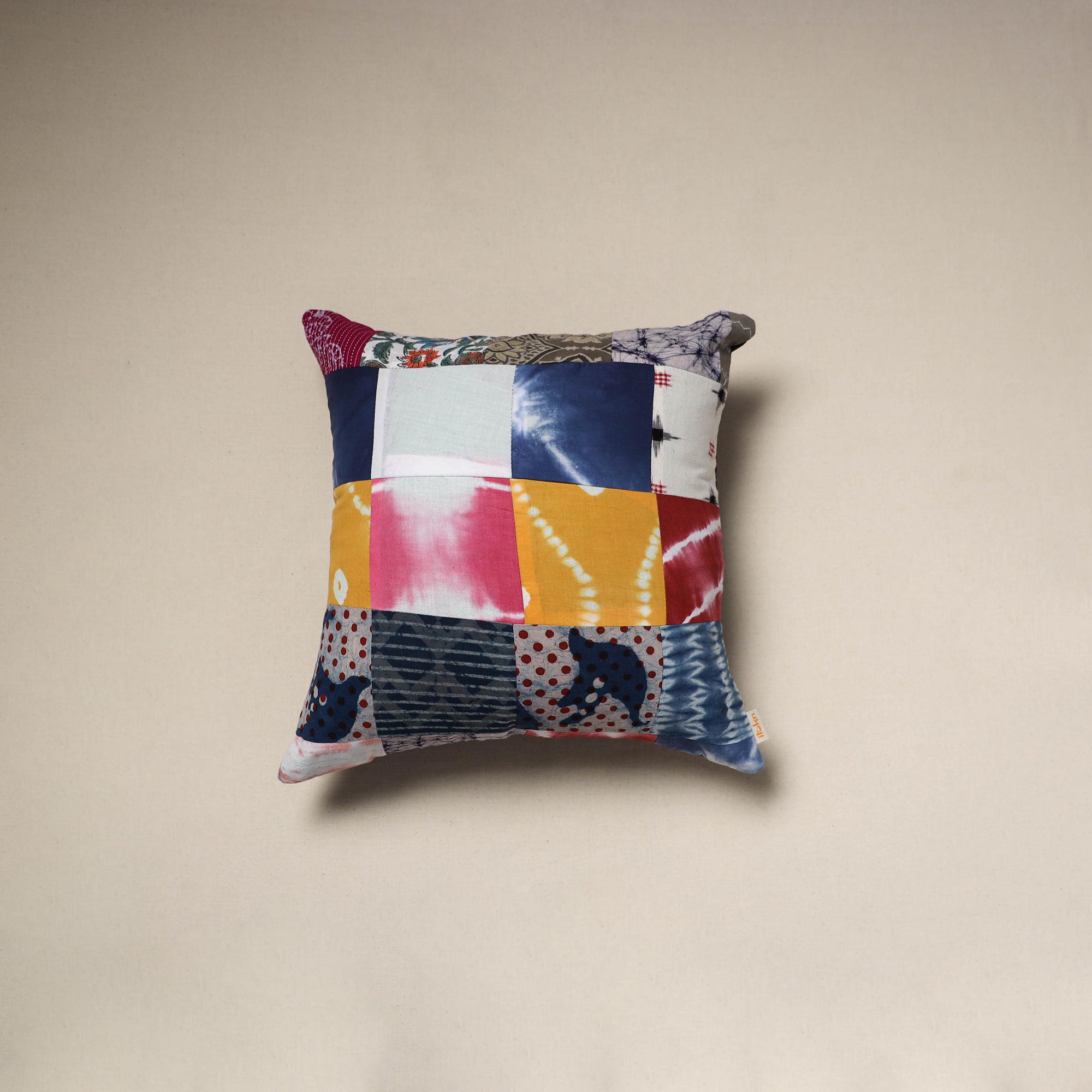 Handcrafted cotton patchwork cushion cover 86
