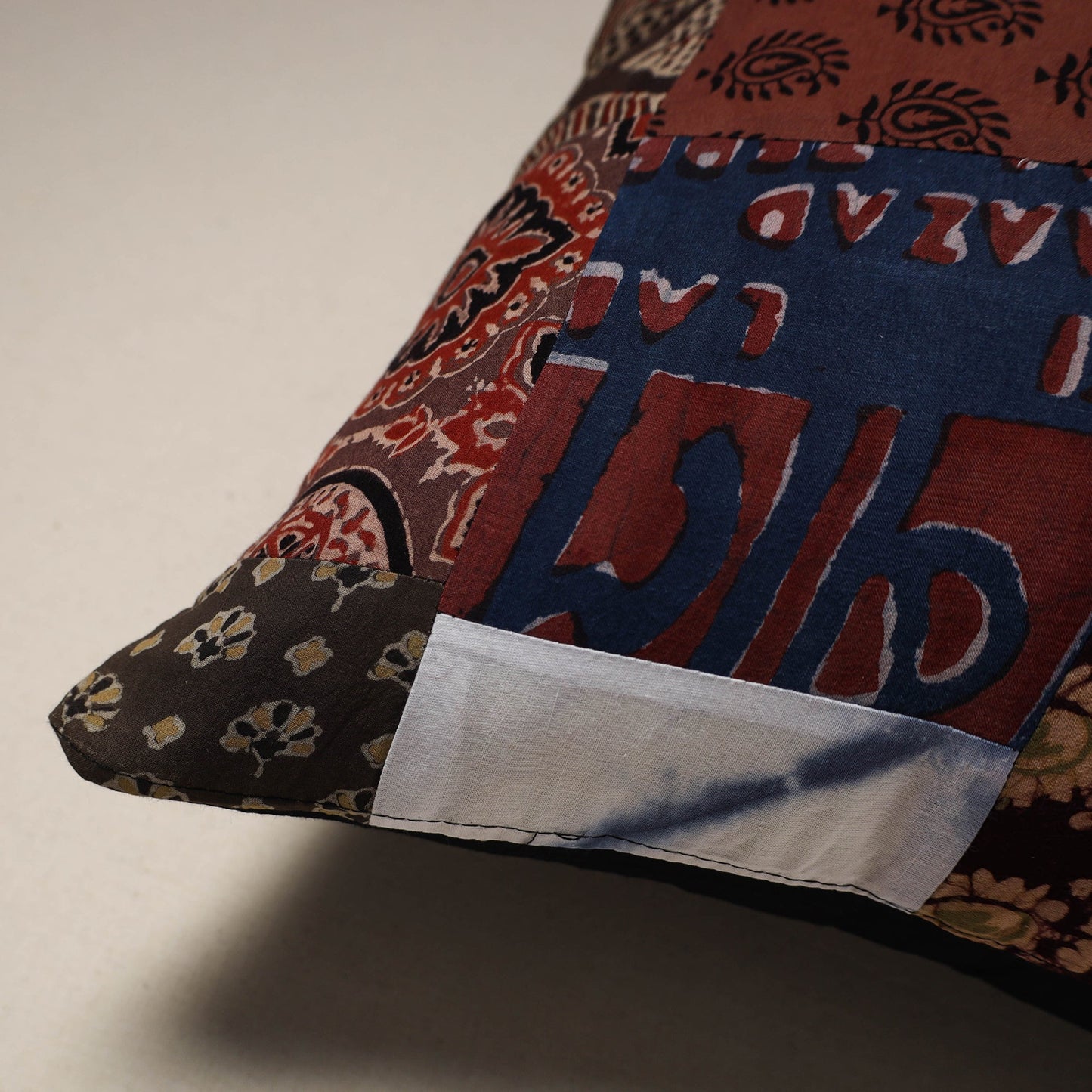 Handcrafted cotton patchwork cushion cover 87