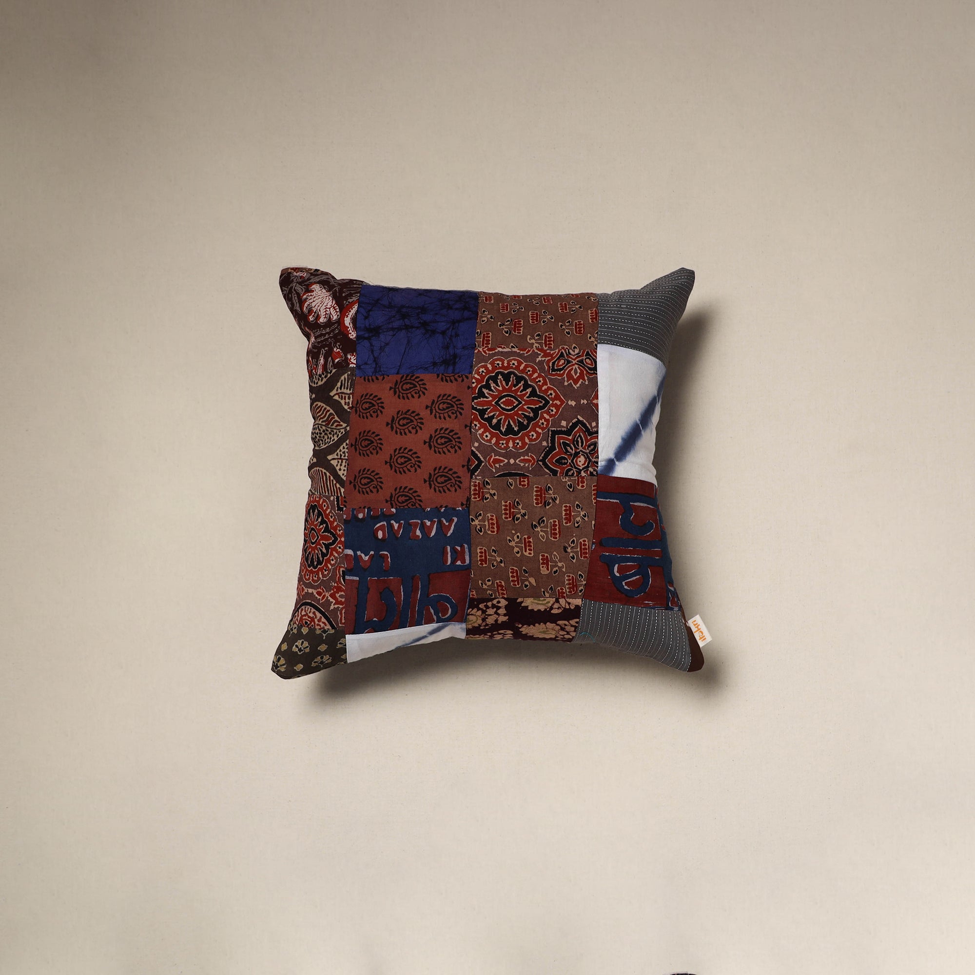 Handcrafted cotton patchwork cushion cover 87