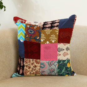  Multicolor Handcrafted Cotton Patchwork Cushion Cover