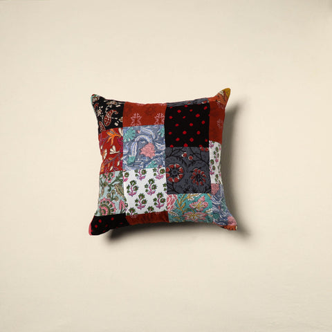Multicolor Handcrafted Cotton Patchwork Cushion Cover