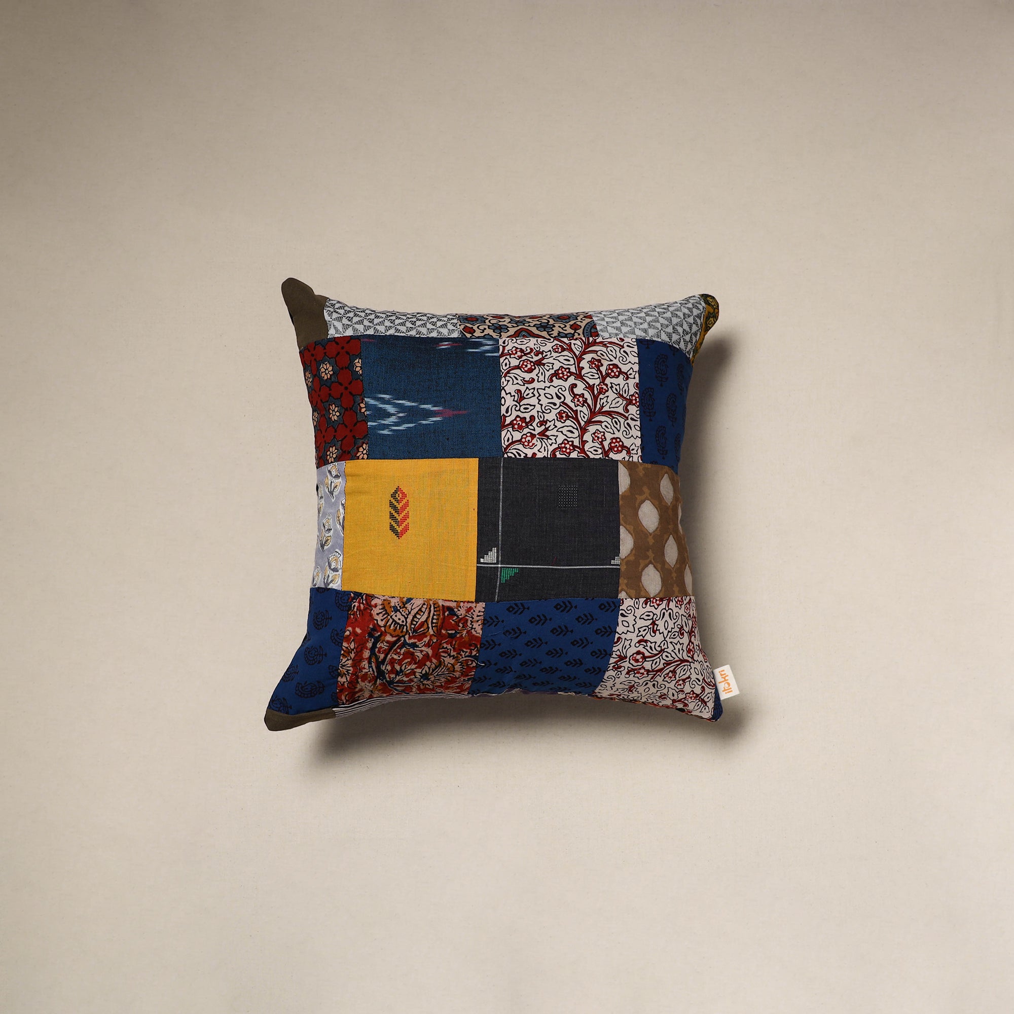 Handcrafted cotton patchwork cushion cover 89