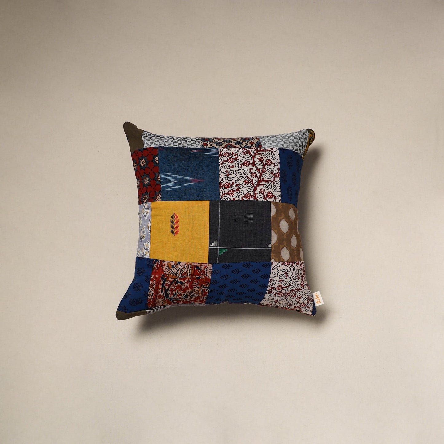 Handcrafted cotton patchwork cushion cover 89