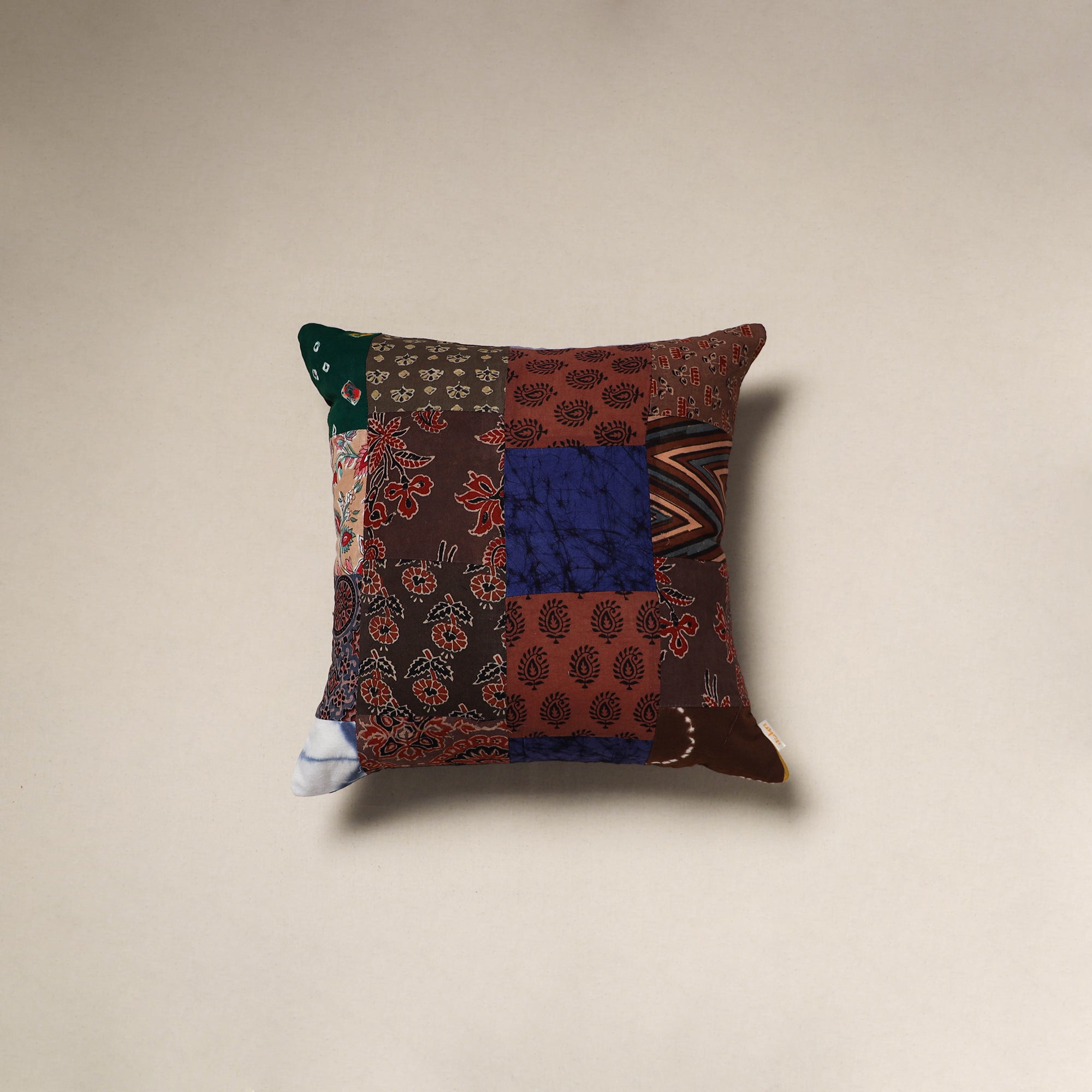 Handcrafted cotton patchwork cushion cover 90