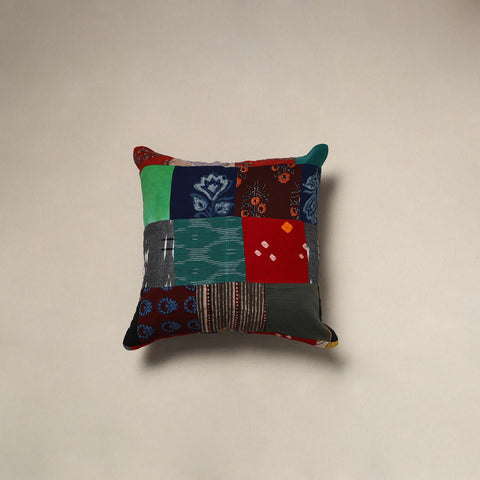 Multicolor - handcrafted cotton patchwork cushion cover 90