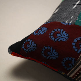 Multicolor - handcrafted cotton patchwork cushion cover 90