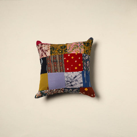 Multicolor - handcrafted cotton patchwork cushion cover 92