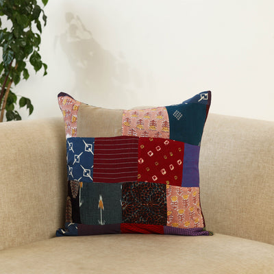 Multicolor - handcrafted cotton patchwork cushion cover 92