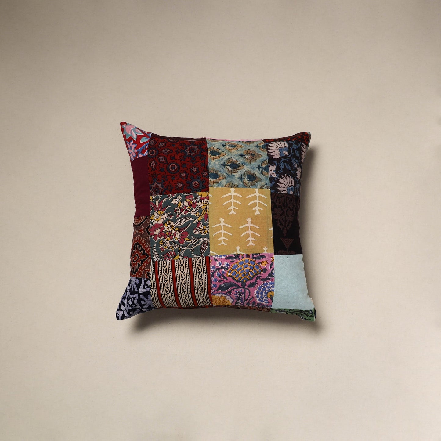 Handcrafted cotton patchwork cushion cover 93
