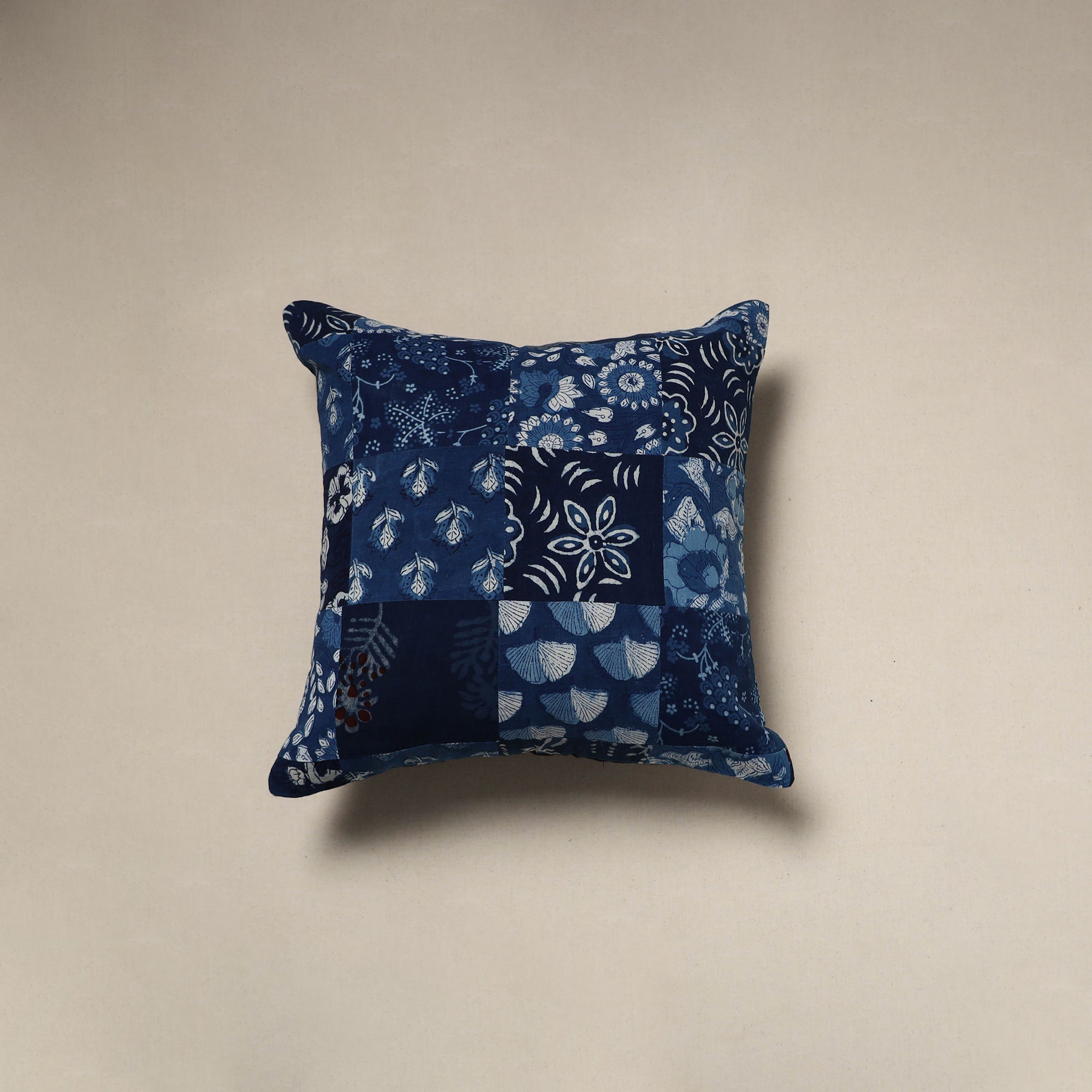 Multicolor - handcrafted cotton patchwork cushion cover 93