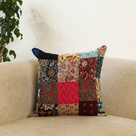  Multicolor Handcrafted Cotton Patchwork Cushion Cover