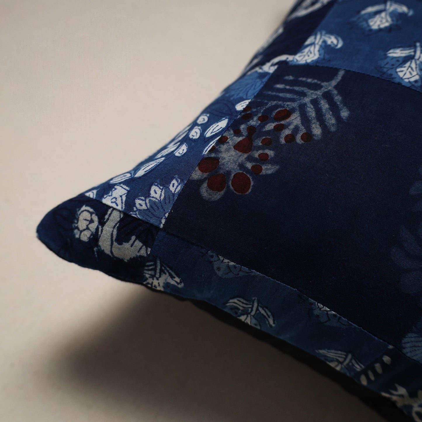 Multicolor - handcrafted cotton patchwork cushion cover 93