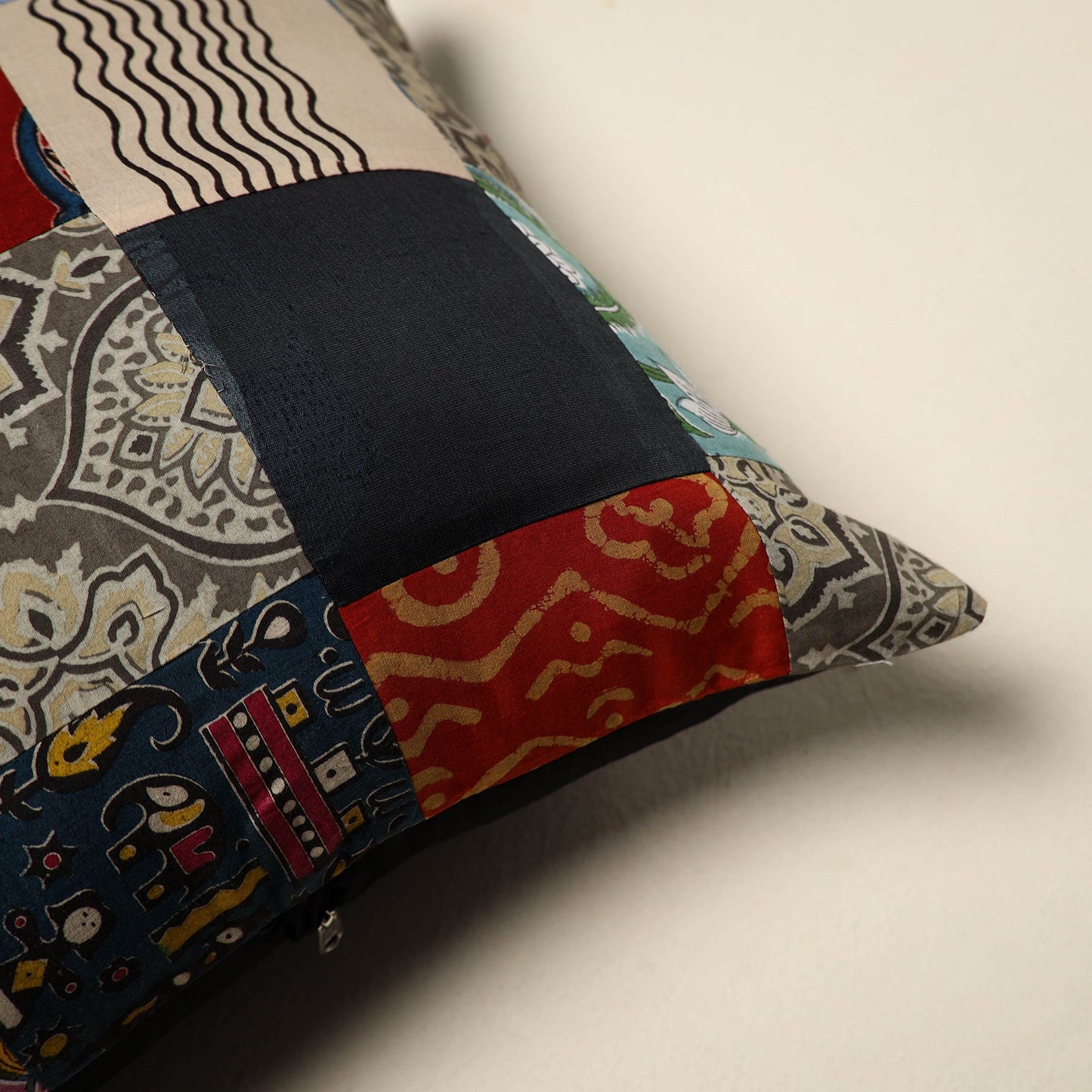 Multicolor - handcrafted cotton patchwork cushion cover 94