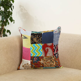 Multicolor - handcrafted cotton patchwork cushion cover 95