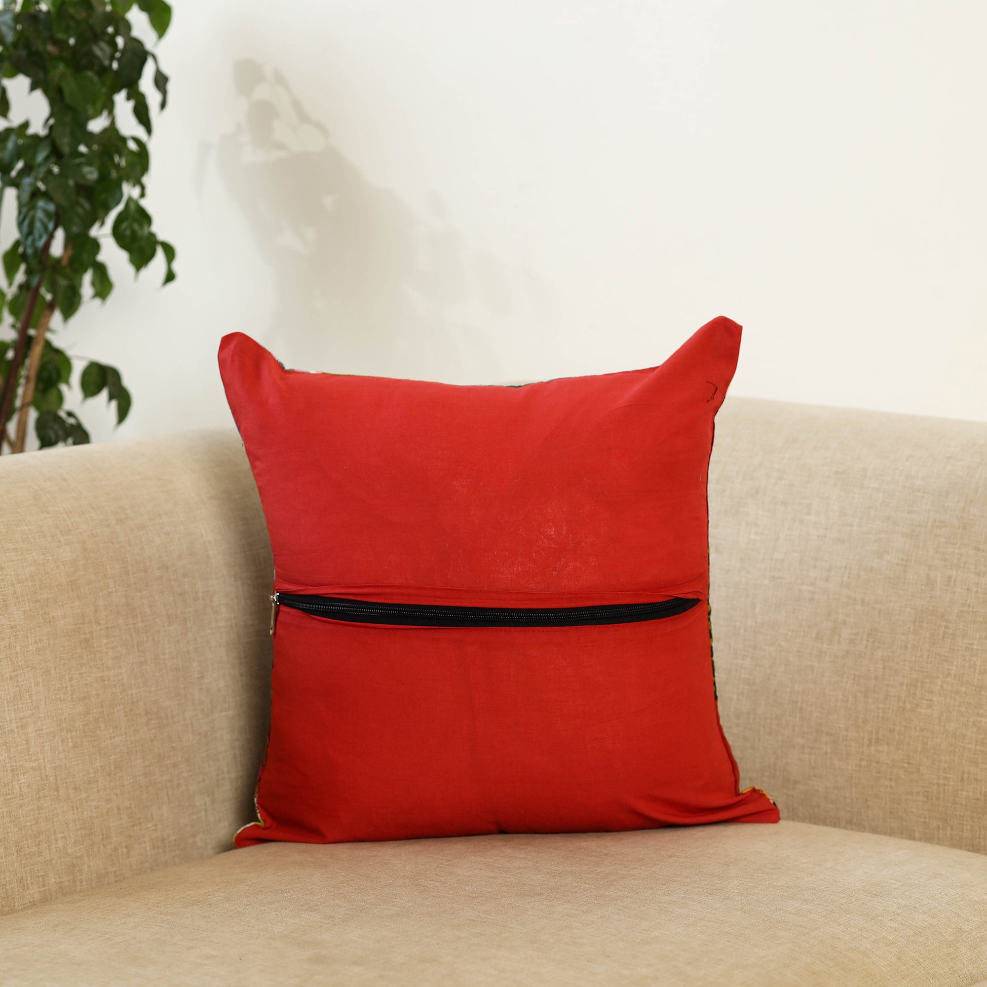  Multicolor Handcrafted Cotton Patchwork Cushion Cover