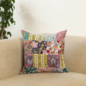  Multicolor Handcrafted Cotton Patchwork Cushion Cover