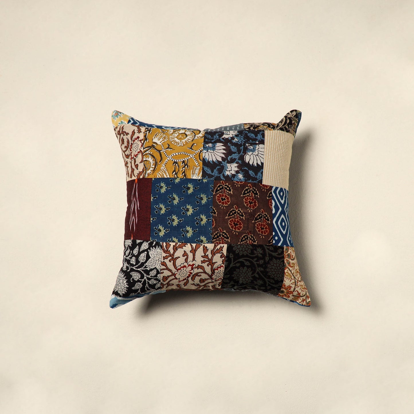 Multicolor - handcrafted cotton patchwork cushion cover 97