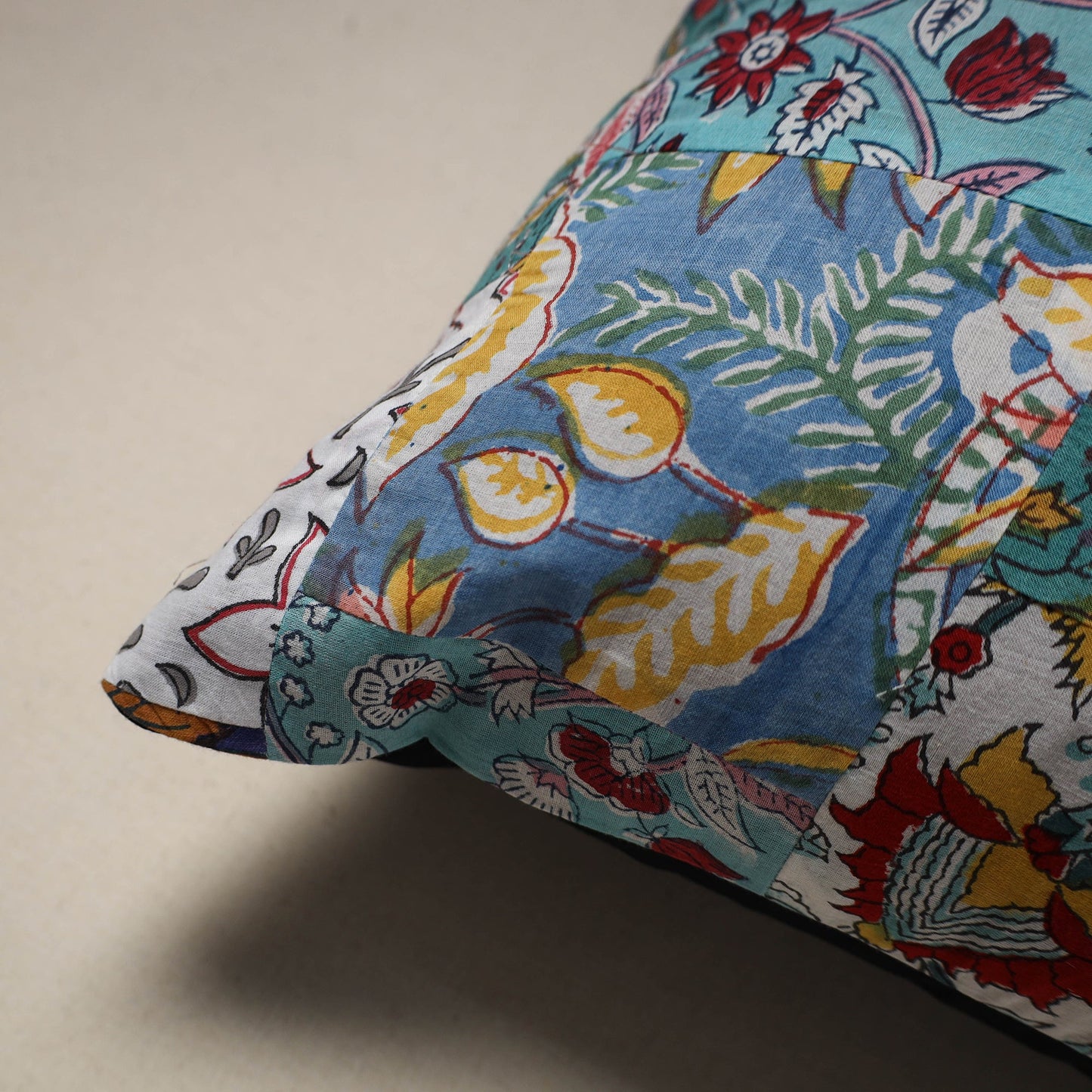 Multicolor - handcrafted cotton patchwork cushion cover 97