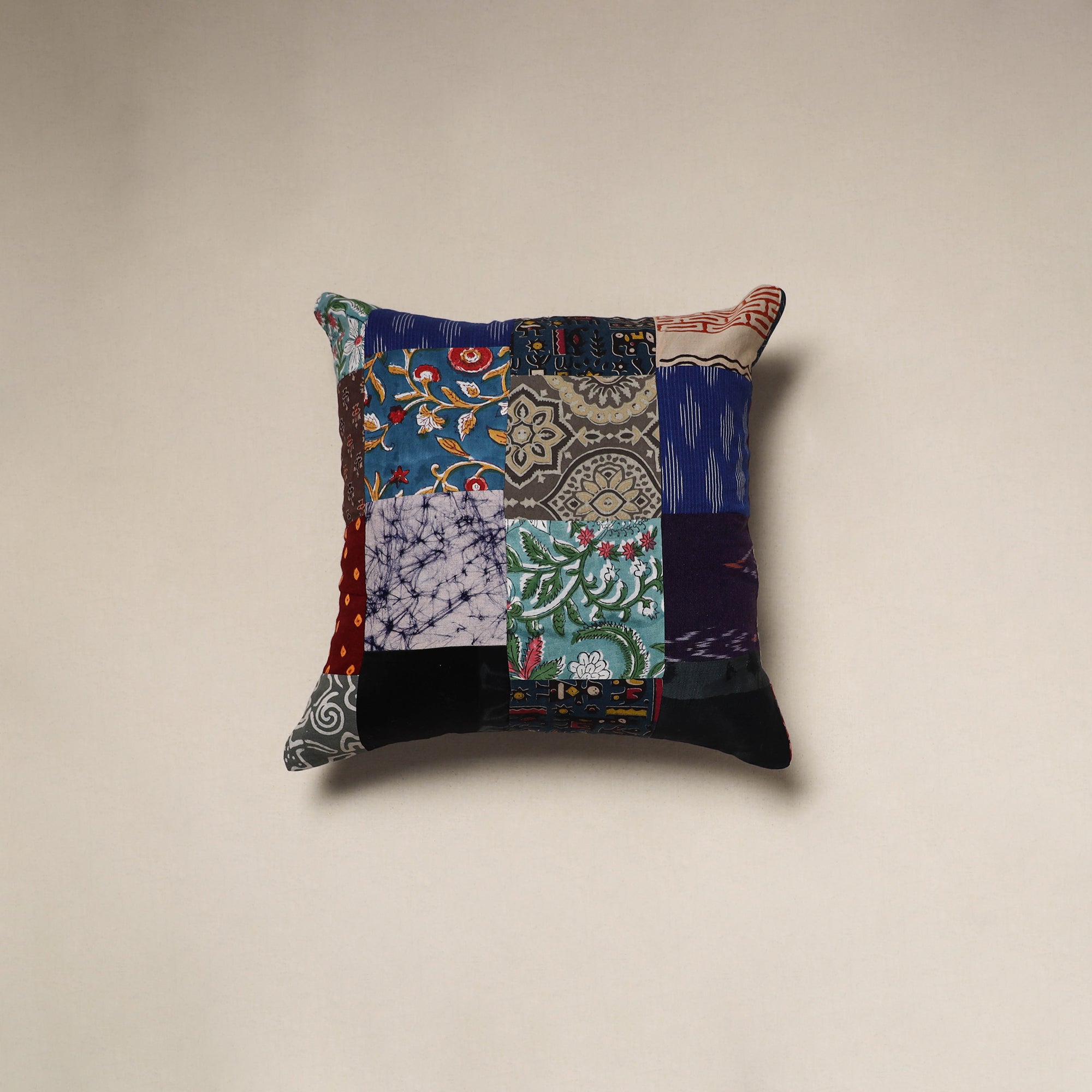 Handcrafted cotton patchwork cushion cover 97