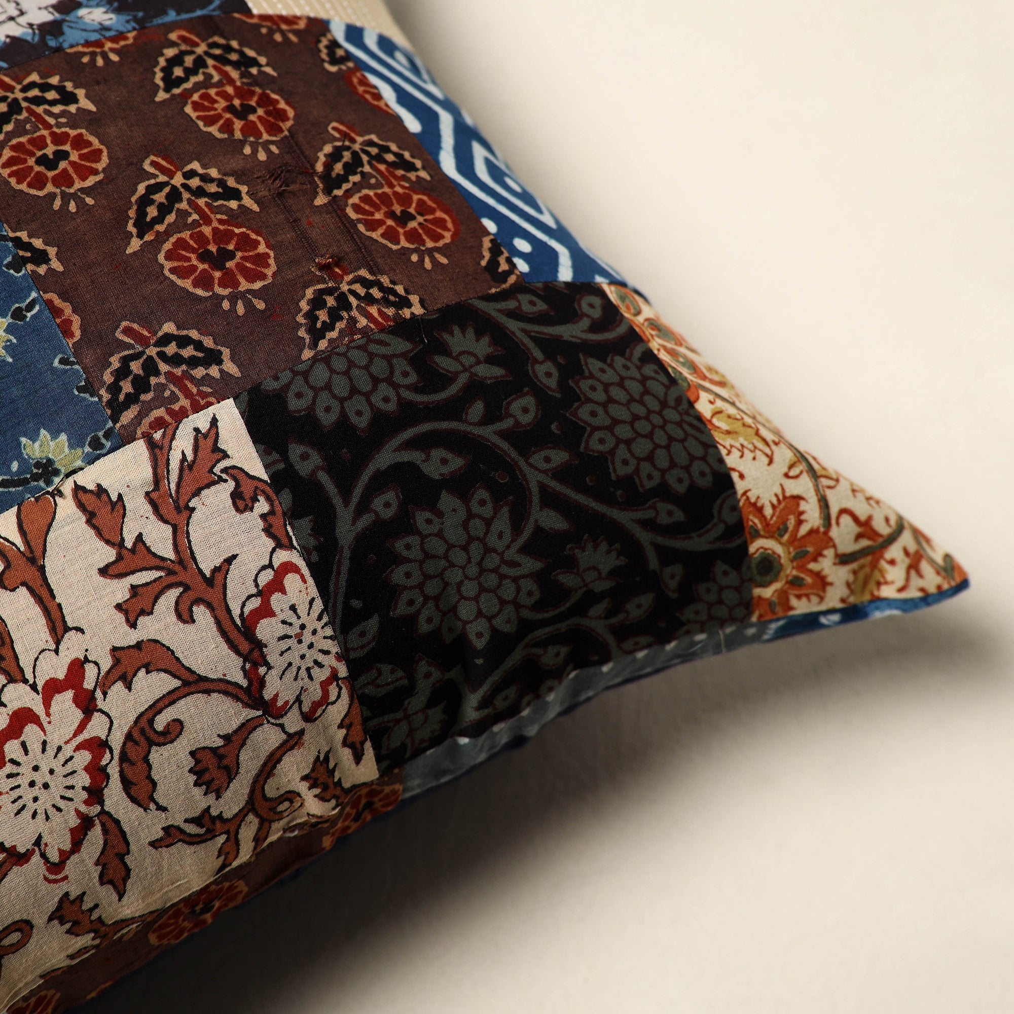 Multicolor - handcrafted cotton patchwork cushion cover 97