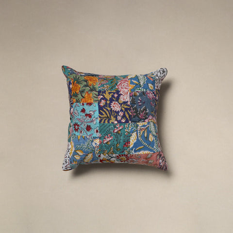 Multicolor - handcrafted cotton patchwork cushion cover 97