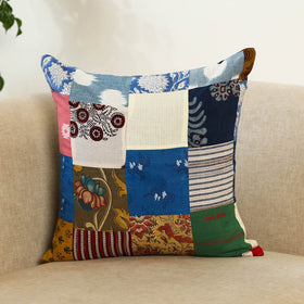  Multicolor Handcrafted Cotton Patchwork Cushion Cover