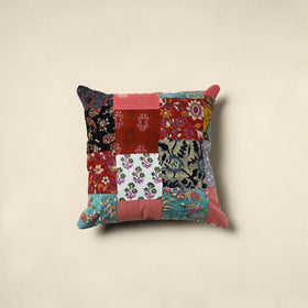 Multicolor Handcrafted Cotton Patchwork Cushion Cover