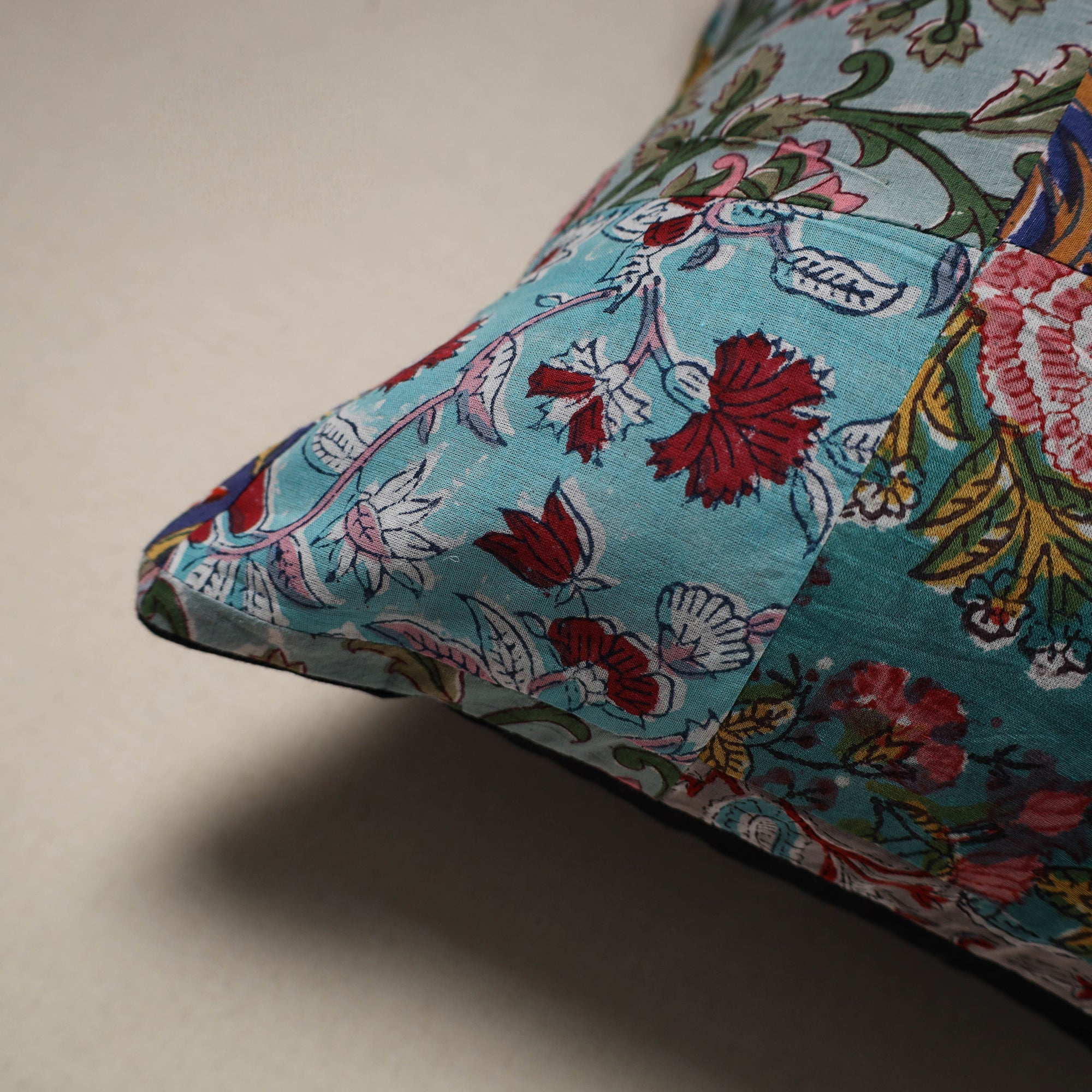 Multicolor - handcrafted cotton patchwork cushion cover 99