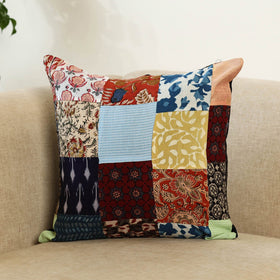  Multicolor Handcrafted Cotton Patchwork Cushion Cover